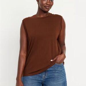 Sleeveless Brown Muscle Tee